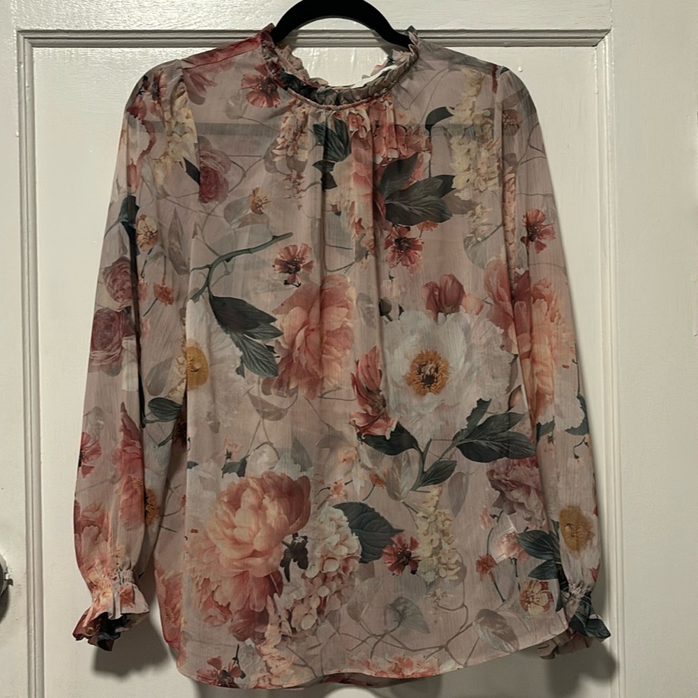 Sheer Floral Blouse